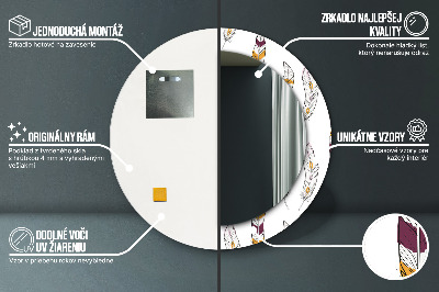 Dekorativ rund spegel Fjädrar