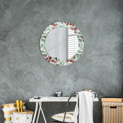 Dekorativ rund spegel Eukalyptus