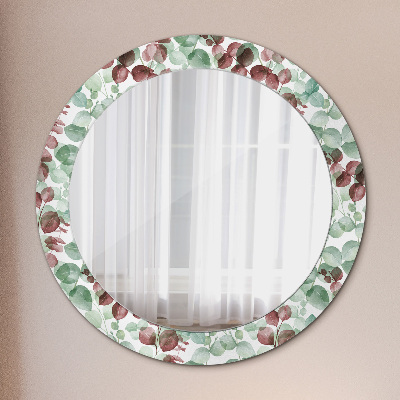 Dekorativ rund spegel Eukalyptus