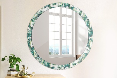 Dekorativ rund spegel Löv