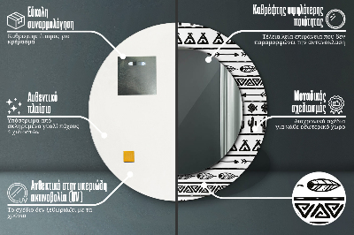 Dekorativ rund spegel Boho minimalistisk