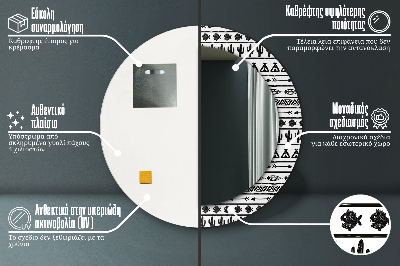 Dekorativ rund spegel Boho minimalistisk