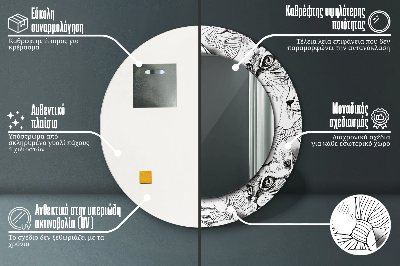 Dekorativ rund spegel med tryck Husdjur katter