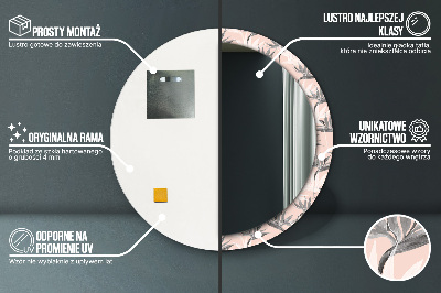 Dekorativ rund spegel Ett paradis för fåglar