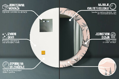Dekorativ rund spegel Ett paradis för fåglar