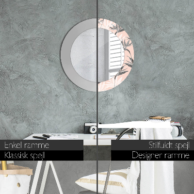 Dekorativ rund spegel Ett paradis för fåglar