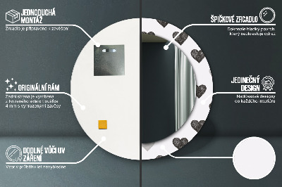 Dekorativ rund spegel Abstrakta hjärtan