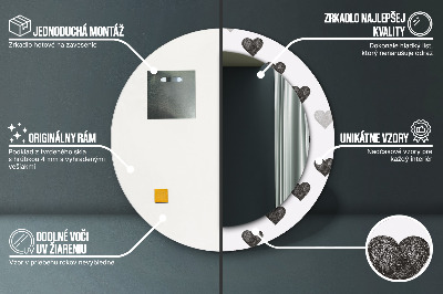 Dekorativ rund spegel Abstrakta hjärtan