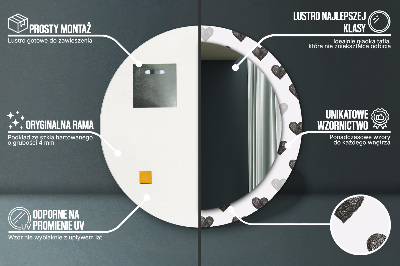 Dekorativ rund spegel Abstrakta hjärtan