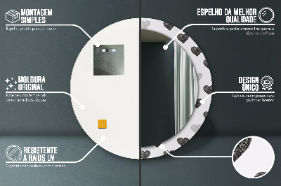 Dekorativ rund spegel Abstrakta hjärtan
