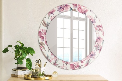 Dekorativ rund spegel Pioner blommar
