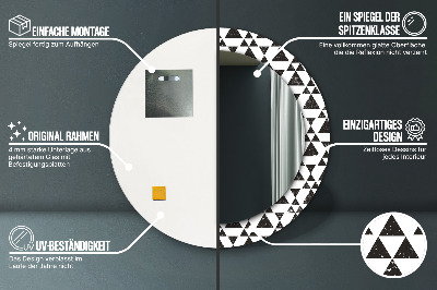 Dekorativ rund spegel Trianglar geometri