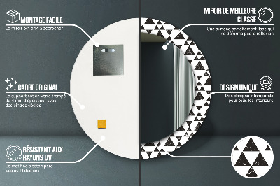 Dekorativ rund spegel Trianglar geometri