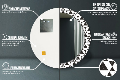 Dekorativ rund spegel Trianglar geometri