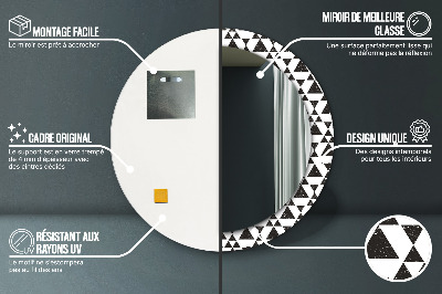 Dekorativ rund spegel Trianglar geometri