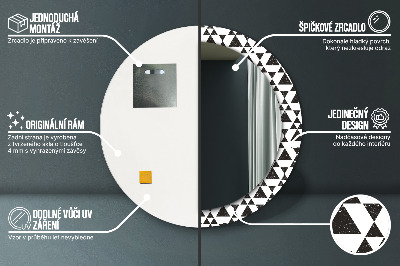 Dekorativ rund spegel Trianglar geometri