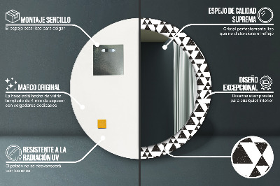 Dekorativ rund spegel Trianglar geometri