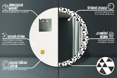 Dekorativ rund spegel Trianglar geometri