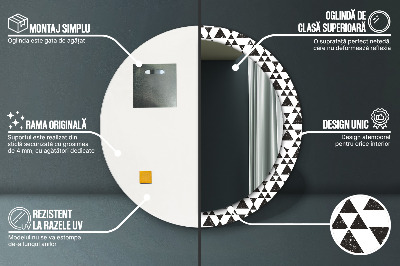 Dekorativ rund spegel Trianglar geometri