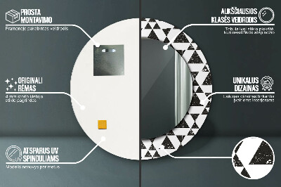 Dekorativ rund spegel Trianglar geometri