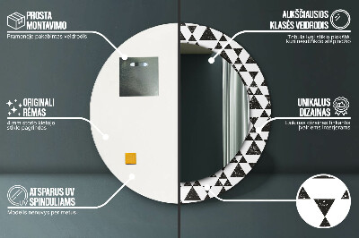 Dekorativ rund spegel Trianglar geometri