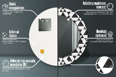 Dekorativ rund spegel Trianglar geometri