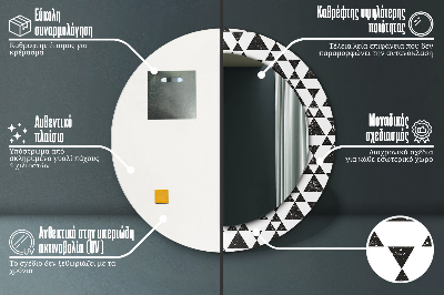 Dekorativ rund spegel Trianglar geometri