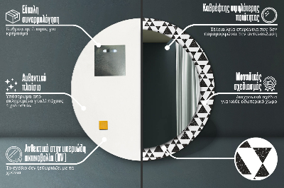 Dekorativ rund spegel Trianglar geometri