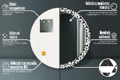 Dekorativ rund spegel Trianglar geometri