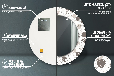Dekorativ rund spegel Abstrakt blommig