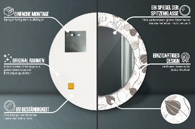 Dekorativ rund spegel Abstrakt blommig
