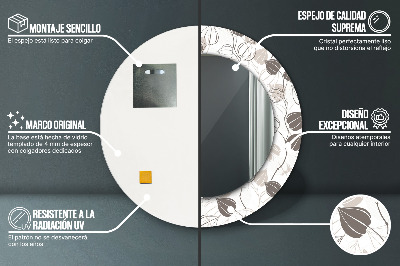 Dekorativ rund spegel Abstrakt blommig