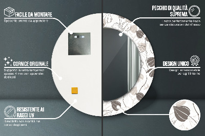 Dekorativ rund spegel Abstrakt blommig