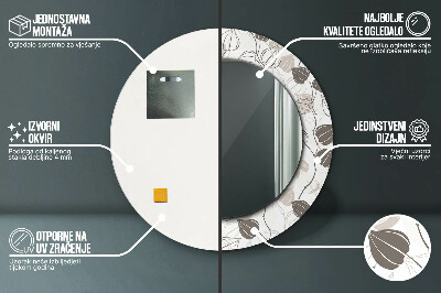 Dekorativ rund spegel Abstrakt blommig