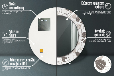Dekorativ rund spegel Abstrakt blommig