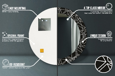 Dekorativ rund spegel Geometriskt mönster