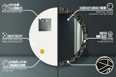 Dekorativ rund spegel Geometriskt mönster