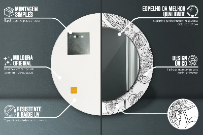 Dekorativ rund spegel Blommönster