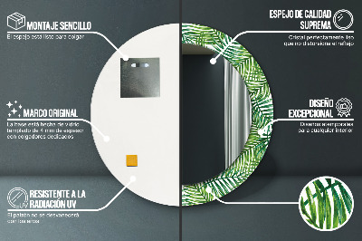 Dekorativ rund spegel Tropisk palm