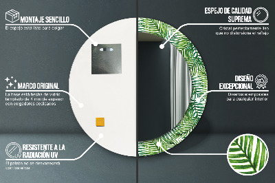 Dekorativ rund spegel Tropisk palm