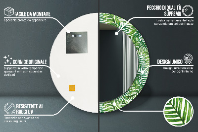 Dekorativ rund spegel Tropisk palm