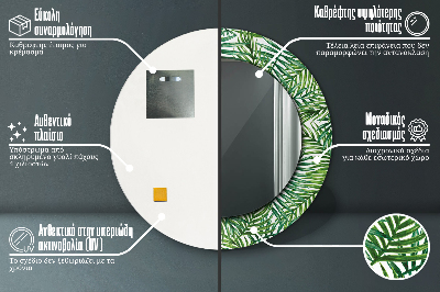 Dekorativ rund spegel Tropisk palm