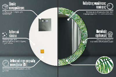 Dekorativ rund spegel Tropisk palm