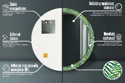 Dekorativ rund spegel Tropisk palm