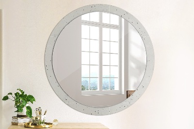 Dekorativ rund spegel Betongstruktur