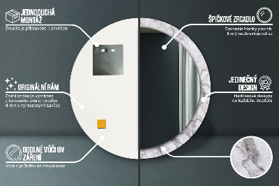 Dekorativ rund spegel Vit marmor