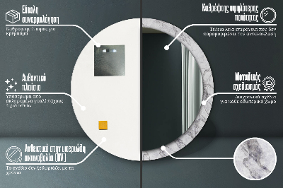 Dekorativ rund spegel Vit marmor