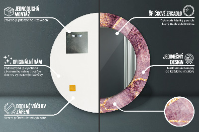 Dekorativ rund spegel Marmor med guld