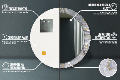 Dekorativ rund spegel Grå marmor