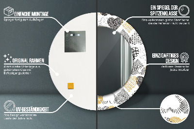 Dekorativ rund spegel Doodle hjärtan